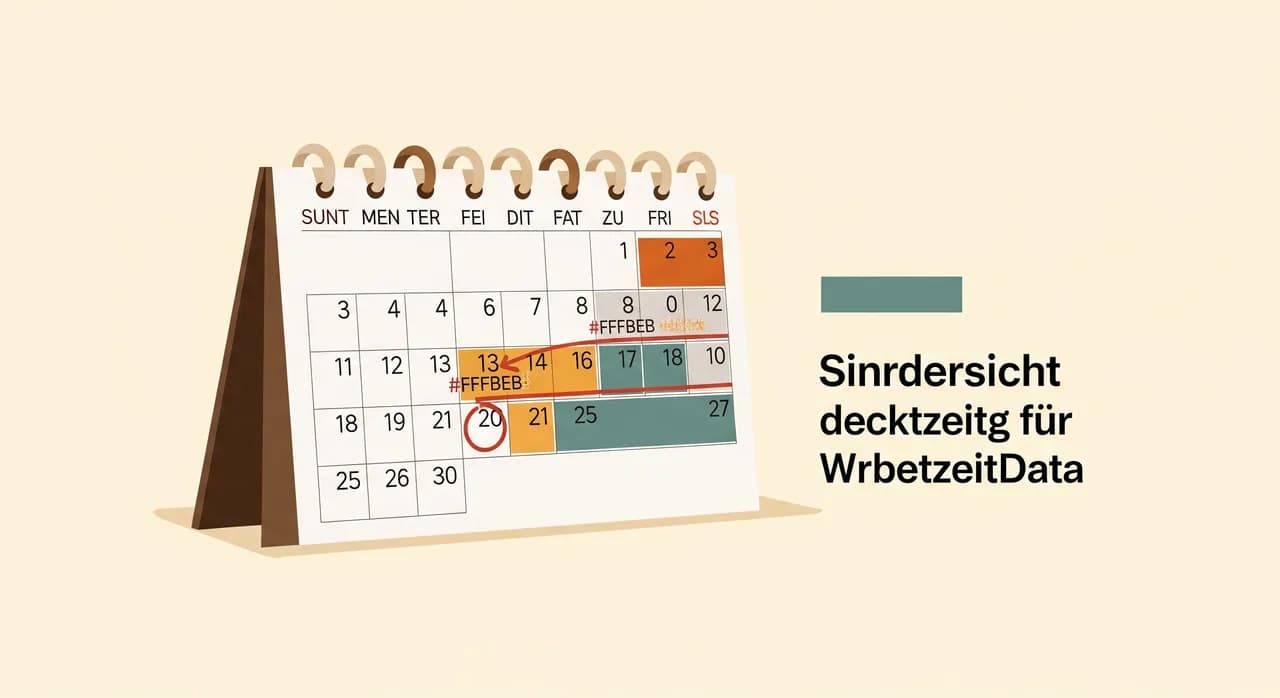 Kalenderansicht mit Aufbewahrungsfristen und markiertem Löschzeitpunkt für Arbeitszeitdaten