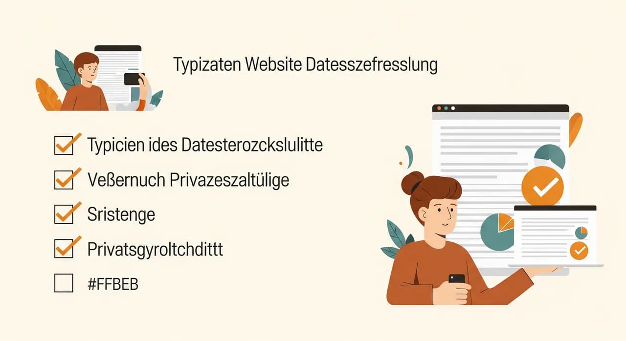 Checkliste mit typischen Datenverarbeitungen einer Website, die in der Datenschutzerklärung genannt werden müssen