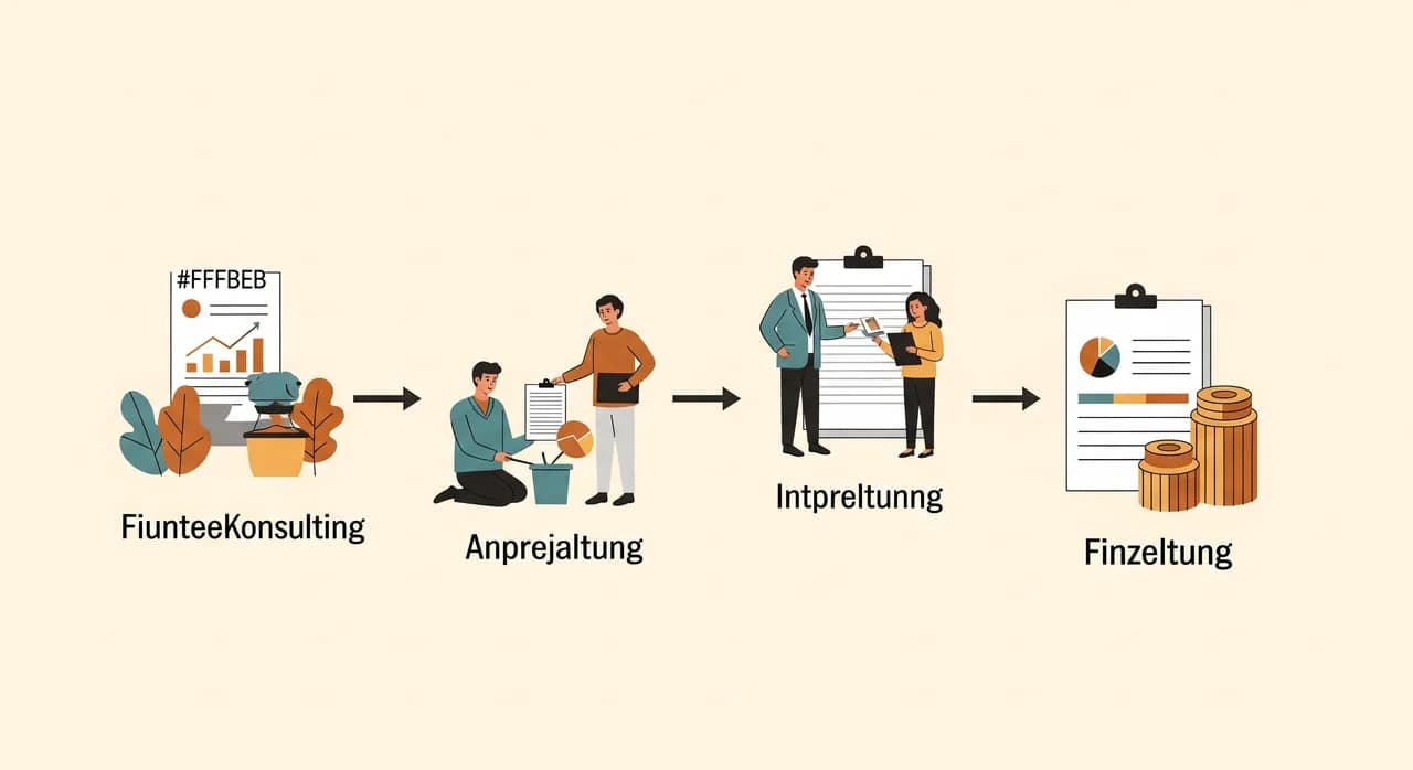 Ablauf eines Förderprojekts: von der geförderten Beratung über den Antrag bis zur Umsetzung und Abrechnung