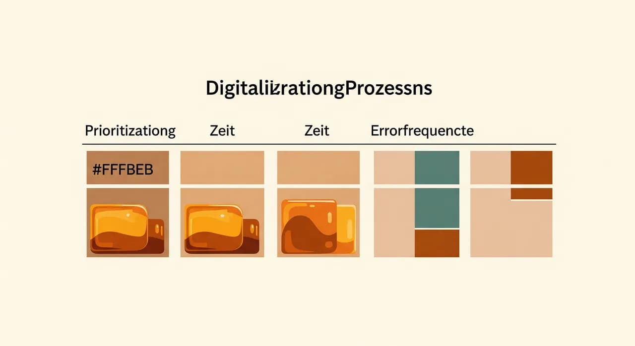 Priorisierungsmatrix mit Prozessen nach Zeitaufwand und Fehlerhäufigkeit für die Digitalisierung