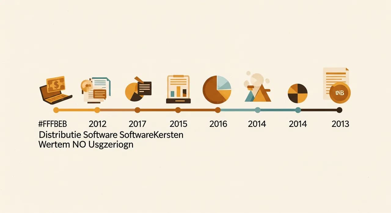Zeitstrahl über mehrere Jahre, der die Verteilung der Softwarekosten über die Nutzungsdauer veranschaulicht