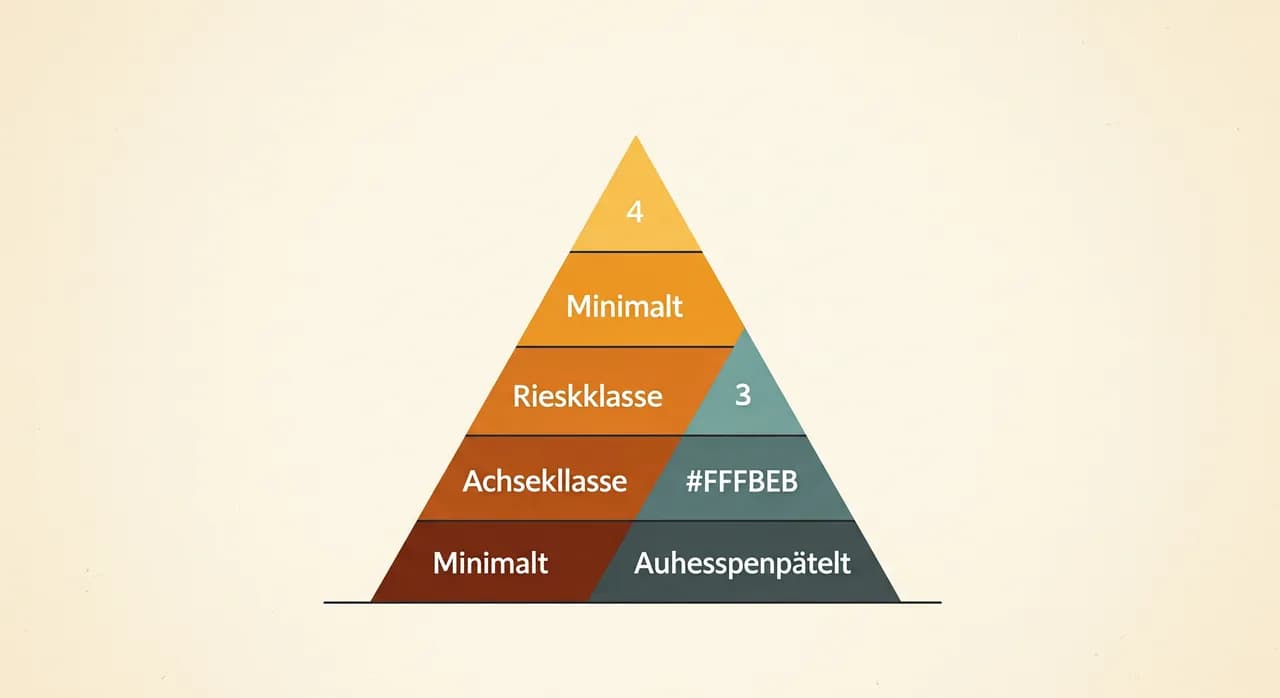 Schematische Darstellung der vier Risikoklassen der KI-Verordnung als Pyramide von minimal bis inakzeptabel