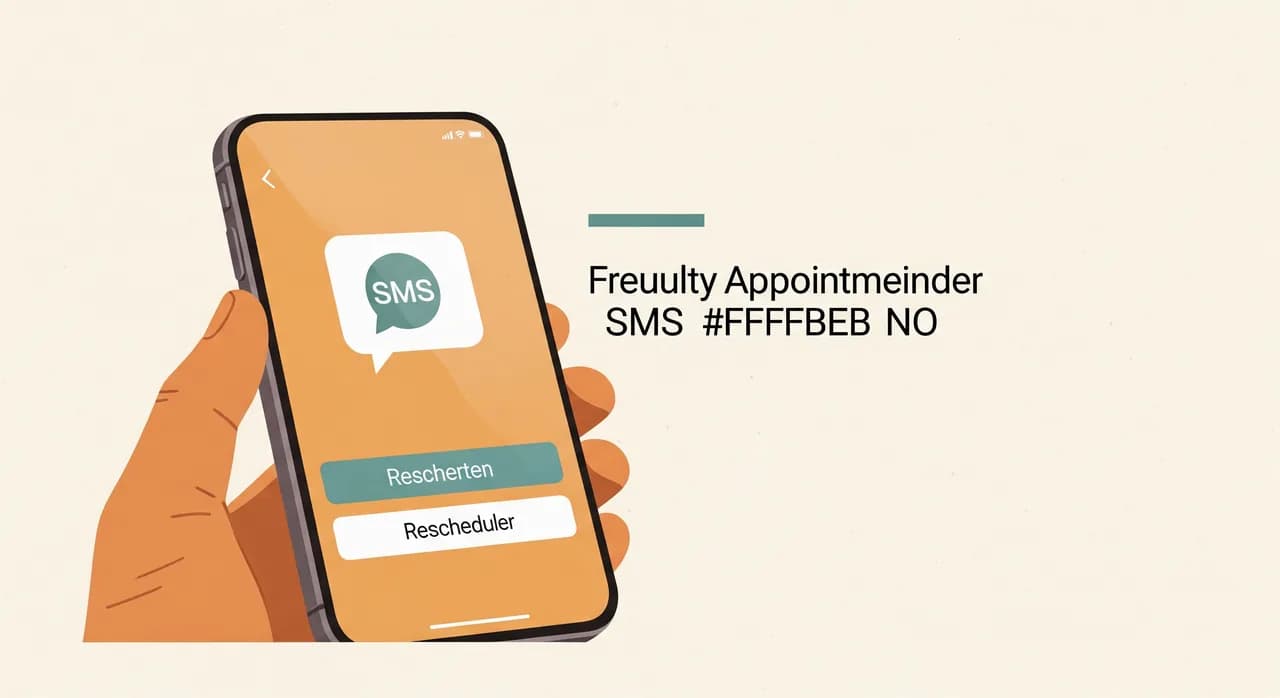 Freundliche Terminerinnerung per SMS auf einem Smartphone mit Option zum Verschieben des Termins