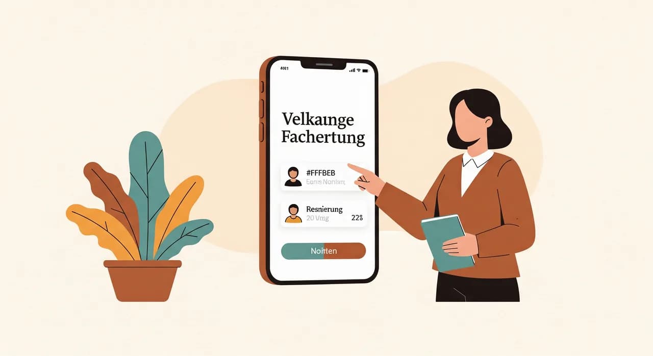 Mitarbeiterin stellt einen Urlaubsantrag am Smartphone und sieht ihren Resturlaub
