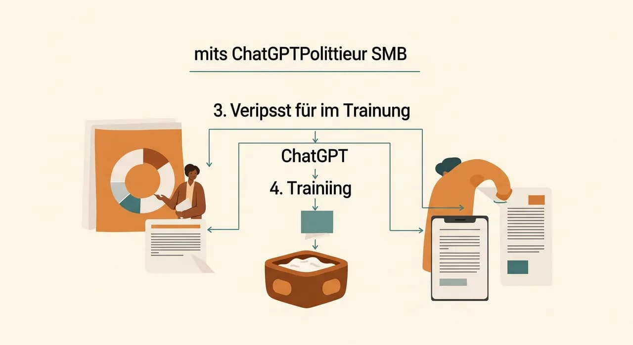 Struktur einer ChatGPT-Richtlinie mit den sieben Abschnitten von Zweck bis Schulung als Vorlage für KMU in Österreich