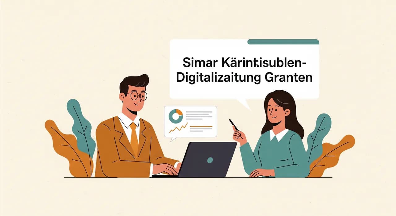 Kärntner Kleinbetrieb prüft am Laptop verfügbare Digitalisierungsförderungen