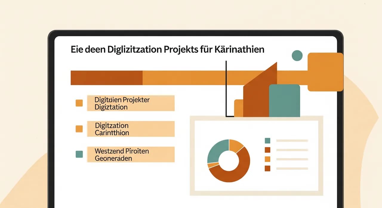 Übersicht förderfähiger Digitalisierungsvorhaben für einen Kärntner Betrieb auf einem Bildschirm