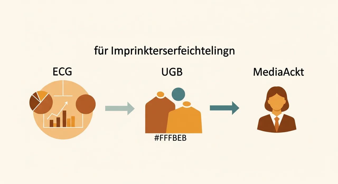 Übersicht der drei Rechtsgrundlagen ECG, UGB und Mediengesetz für die Impressumspflicht in Österreich
