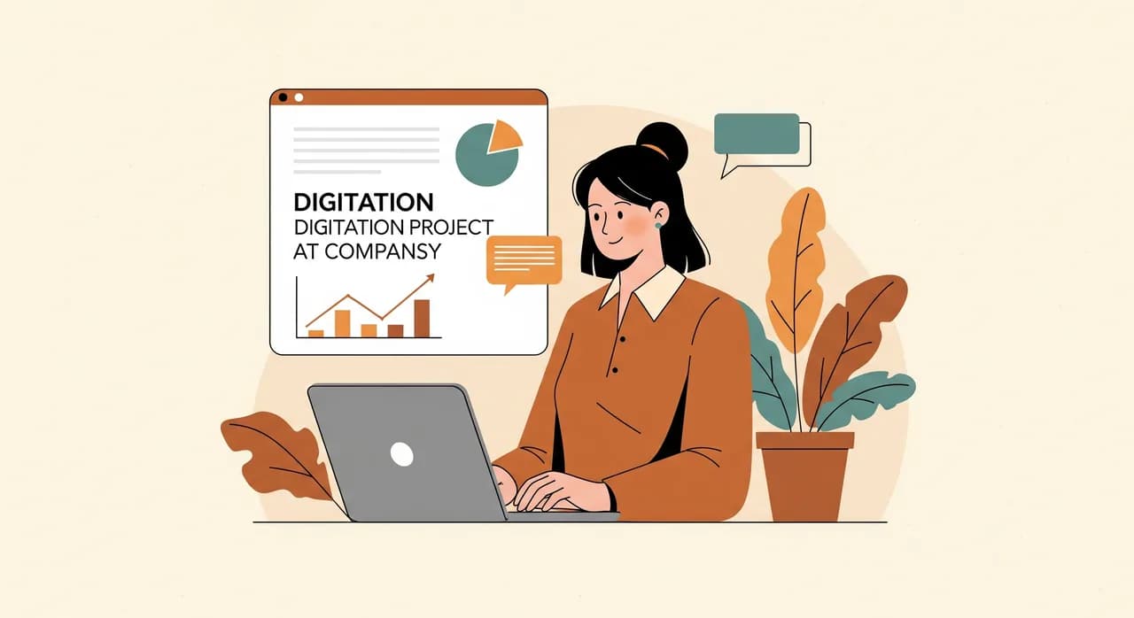 Unternehmerin prüft am Laptop Förderoptionen für ein Digitalisierungsprojekt in ihrem Betrieb