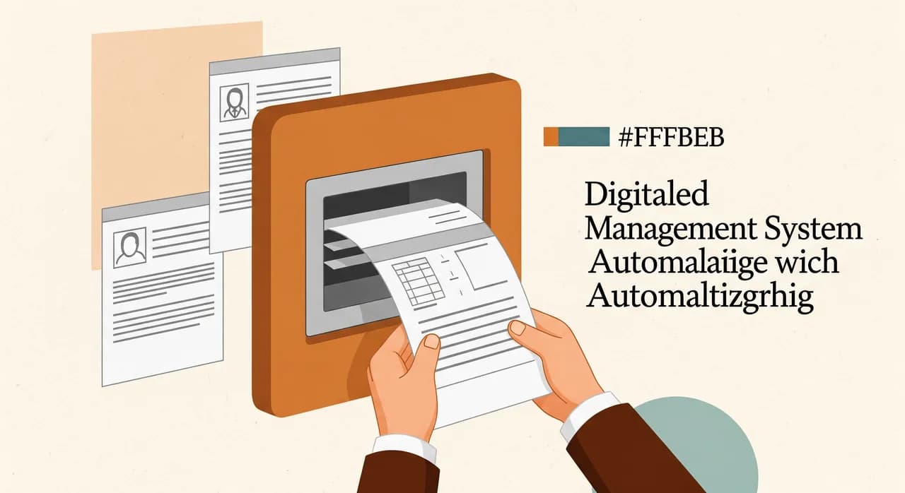 Mitarbeiterin legt eine gescannte Rechnung in ein digitales Dokumentenmanagement mit automatischer Zuordnung ab