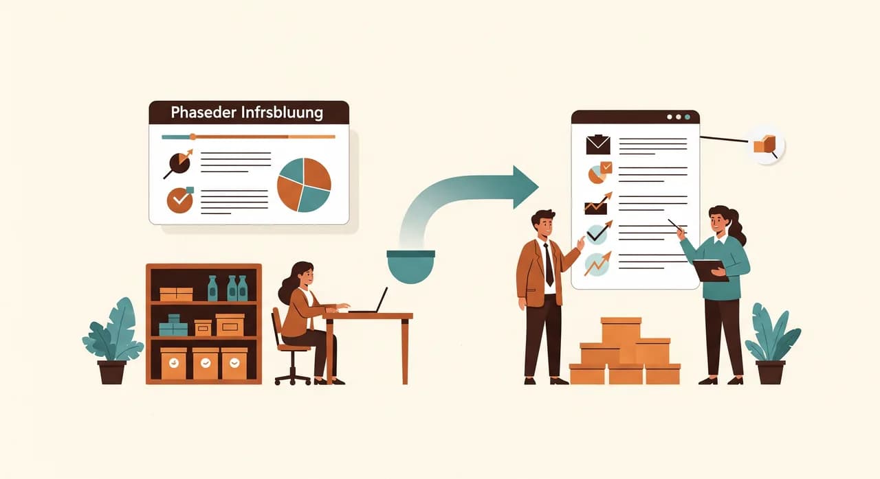 Schrittweise Einführung eines Warenwirtschaftssystems im Kleinunternehmen mit Prozessaufnahme, Vergleich und Test