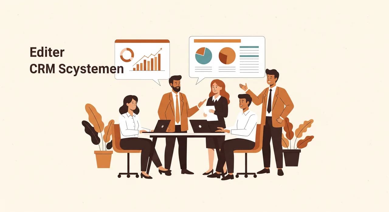 Team eines kleinen österreichischen Unternehmens bespricht die Einführung eines CRM-Systems