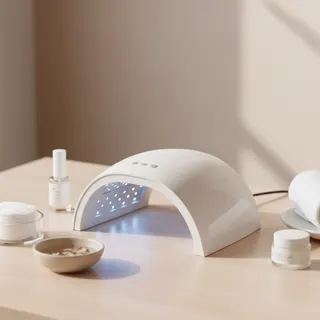LED-Lampe zum Aushärten auf dem Studiotisch