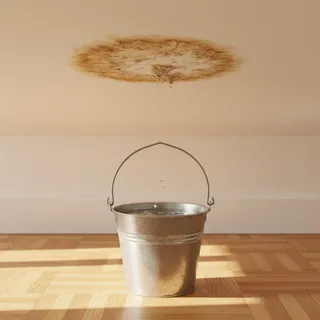 Nasse Wand im Vorzimmer nach einem Rohrbruch